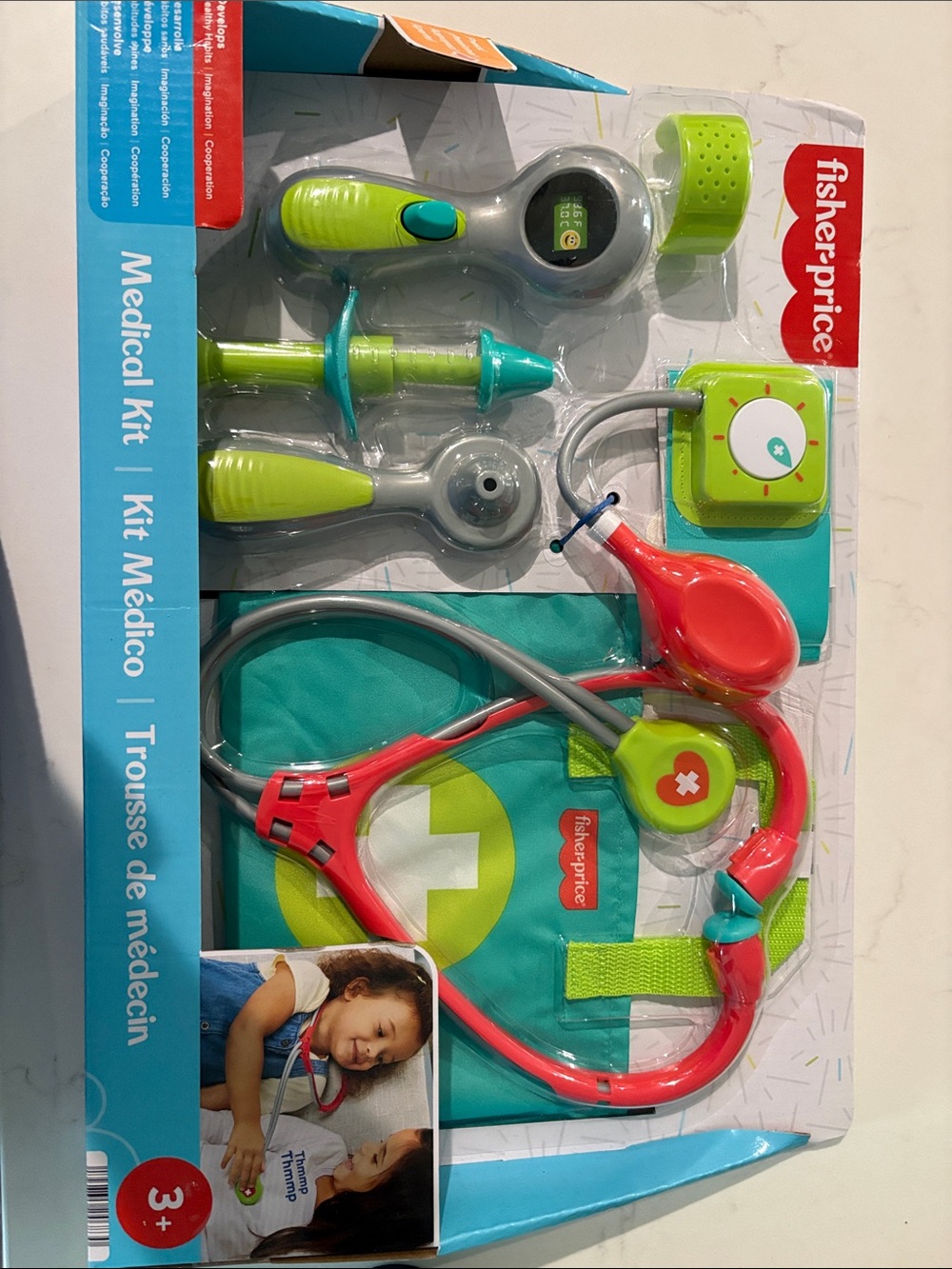NIB-Fisher-Price Toy Medical Kit - Teal, Lime & Coral Play Set